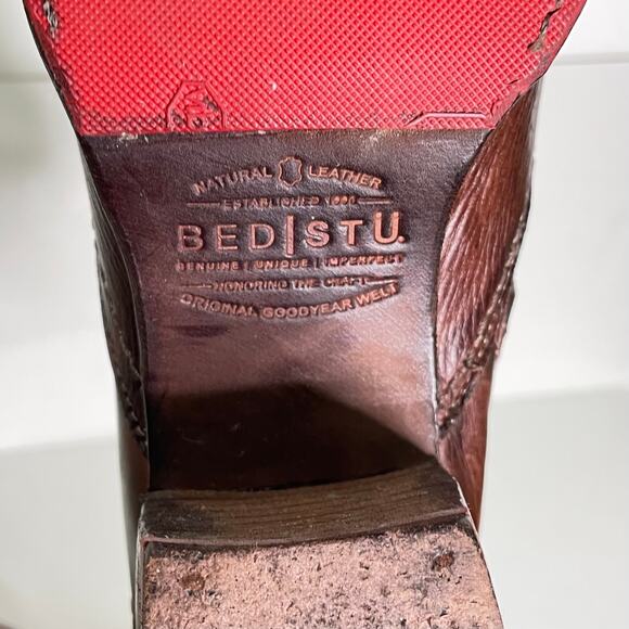 Bed Stu x Sundance Xena Starry Night Brown Leather Lace Back Ankle Bootie Sz 8.5 - Picture 9 of 11